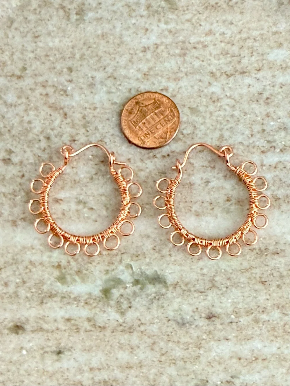 Artisan Multi-Loop Bohemian Copper Hoop Earrings